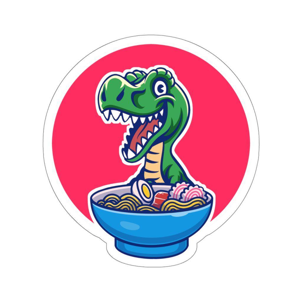 Vinyl Dinosaur Sticker - Ramen T-Rex