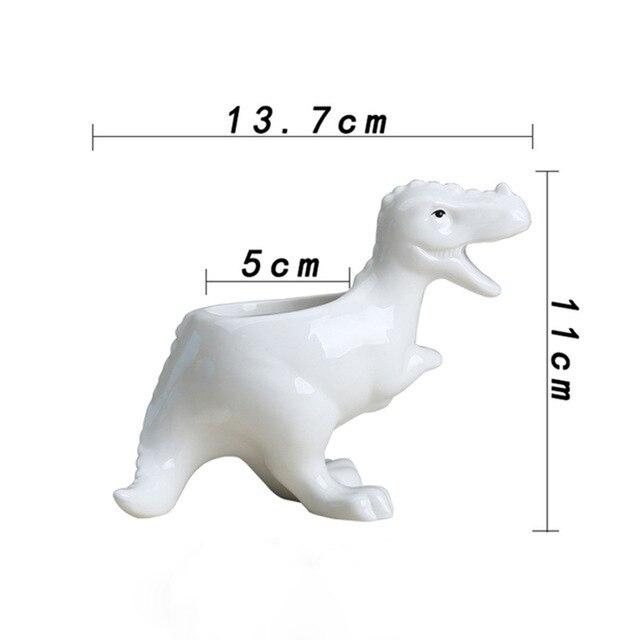 White Ceramic Dinosaur Flower Pot